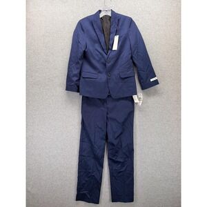 Calvin Klein Suit Set Boys 12 Blue 2 Piece Jacket Pants Formal Wedding